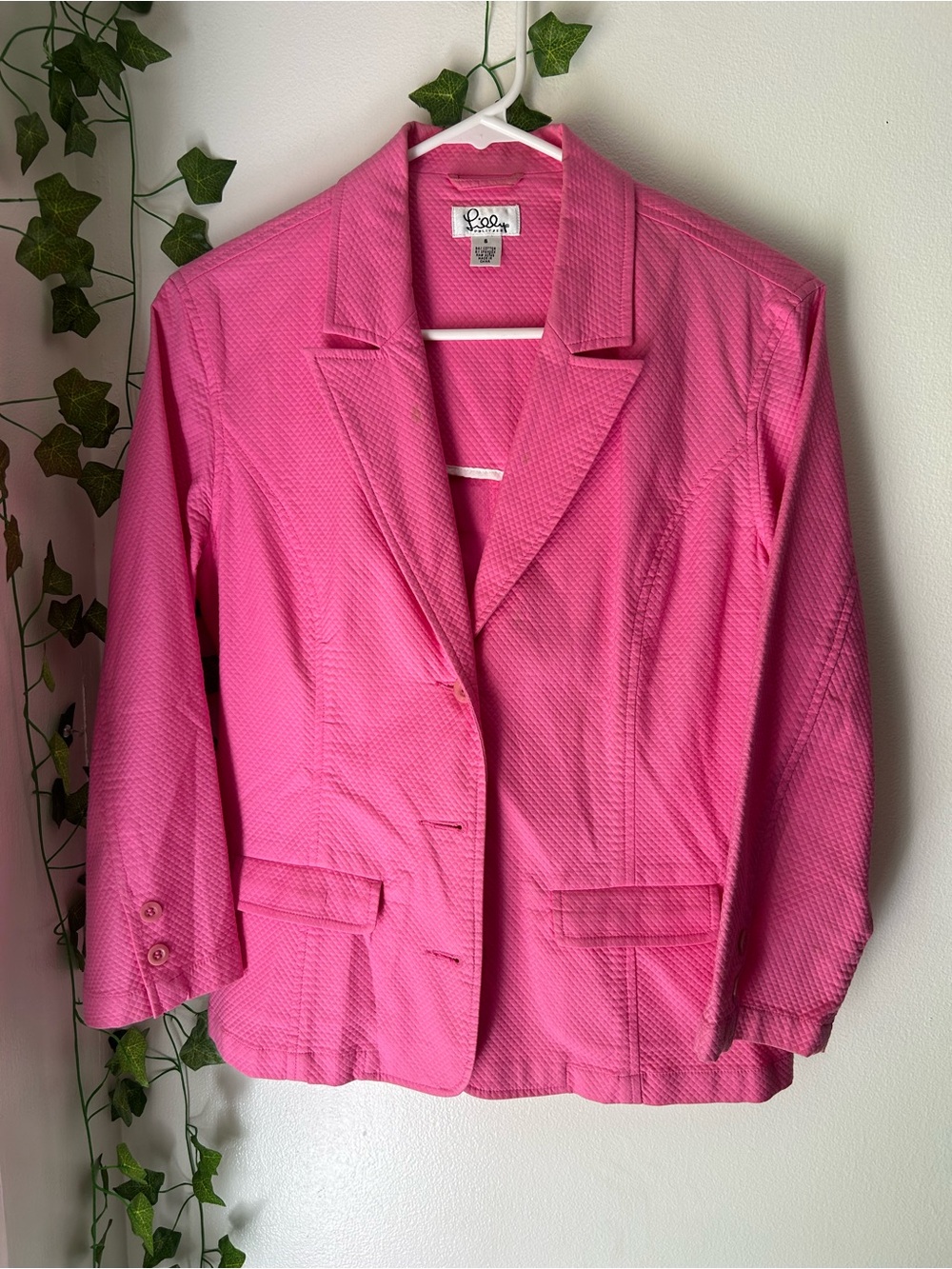 Lilly Pulitzer Hot Pink Tailored Blazer